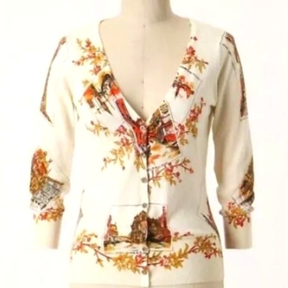 Anthropologie's Moth Postcards from Venice Cardigan, Size Medium